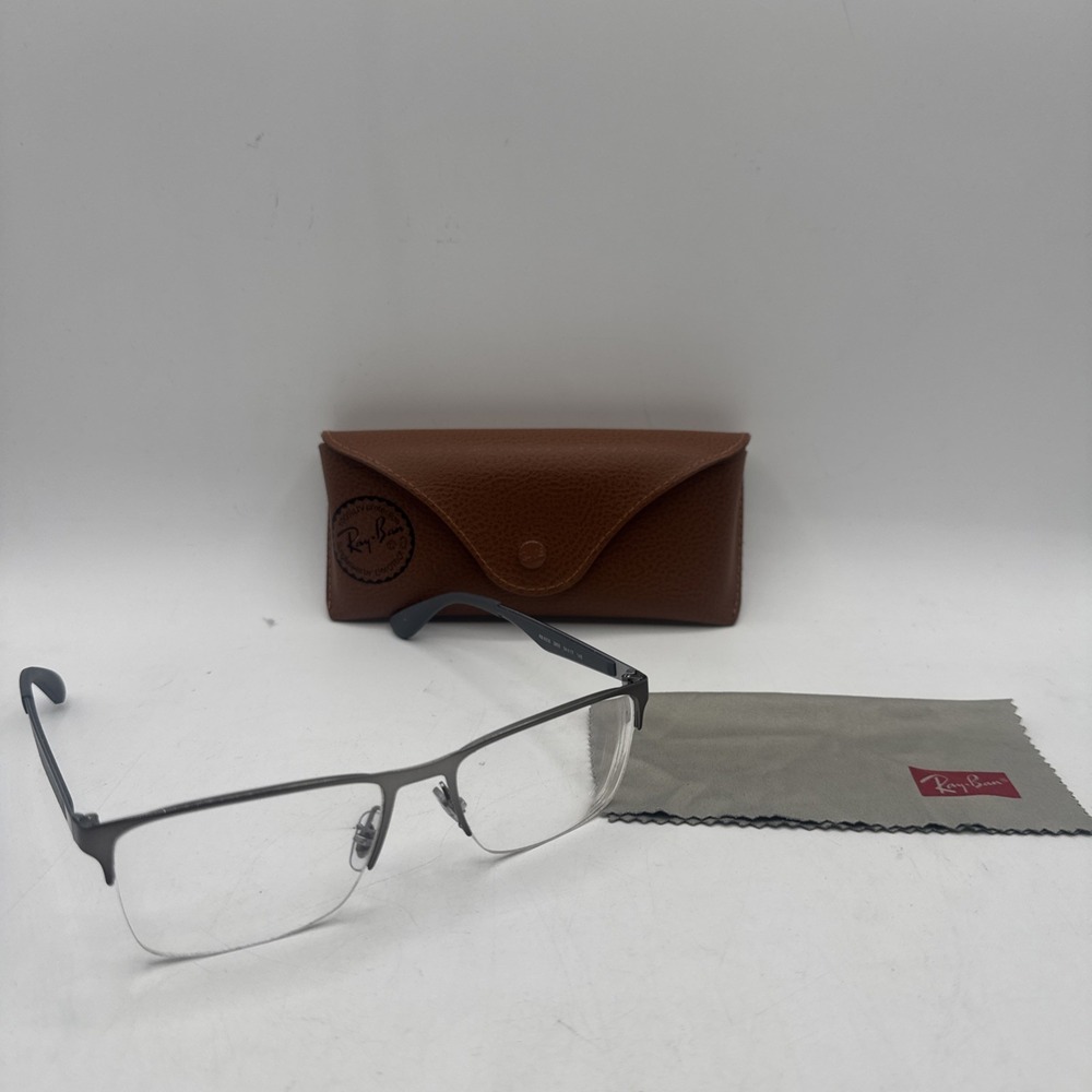RAY-BAN RB 6335 2855 GUNMETAL GRAY Frames Only AUTHENTIC W/CASE EYEGLASSES